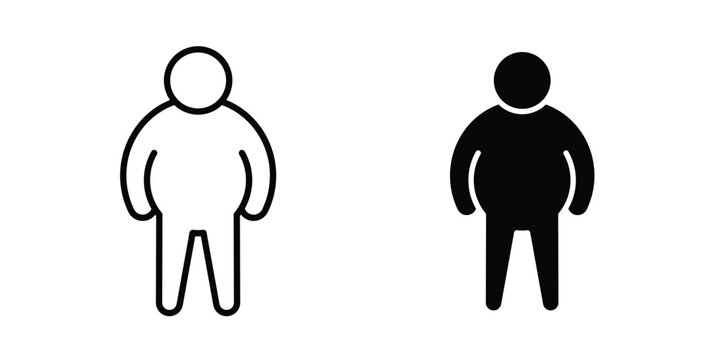 Obesity icon in different style. vector flat and outlined icons