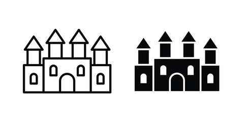 Palace icon in different style. vector flat and outlined icons © nancy