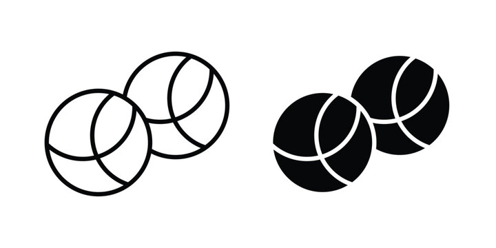 Petanque icon in different style. vector flat and outlined icons