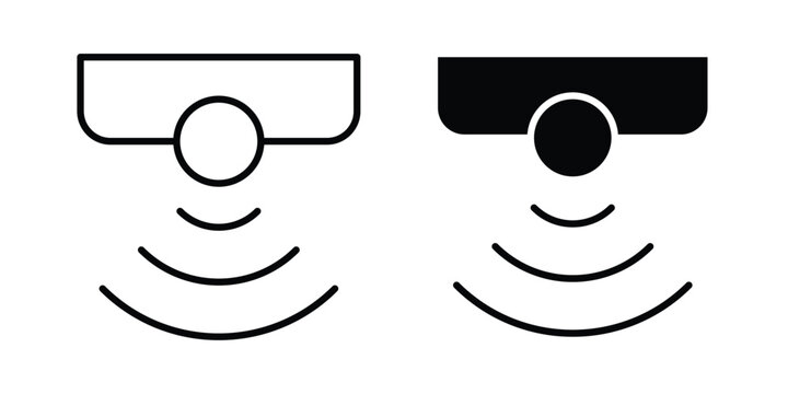 pir sensor icon in different style. vector flat and outlined icons