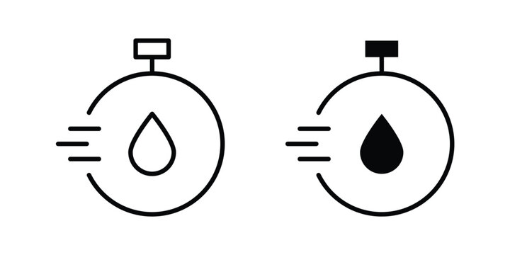 Quick dry icon in different style. vector flat and outlined icons