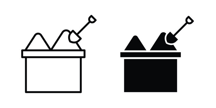Sandbox icon in different style. vector flat and outlined icons