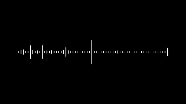 Sound wave audio spectrum black screen, audio waveform visualizer animation, Sound line audio wave visualization voice record animation, music equalizer. 4k