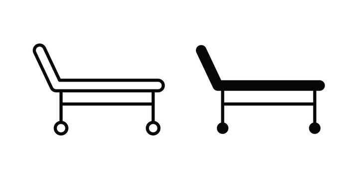 Stretcher icon in different style. vector flat and outlined icons