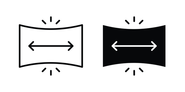 Stretchy icon in different style. vector flat and outlined icons