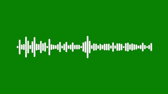 sharp 3d audio wave visualizer with green screen background, dynamic music frequency spectrum animation, professional podcast sound waveform, cinematic equalizer rhythm bars asset,