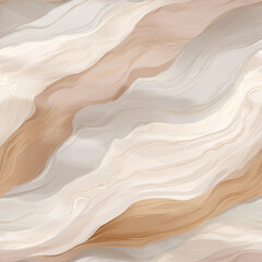 Obraz premium Seamless abstract marble wave pattern with soft beige gray and cream flowing layers, elegant neutral stone texture background