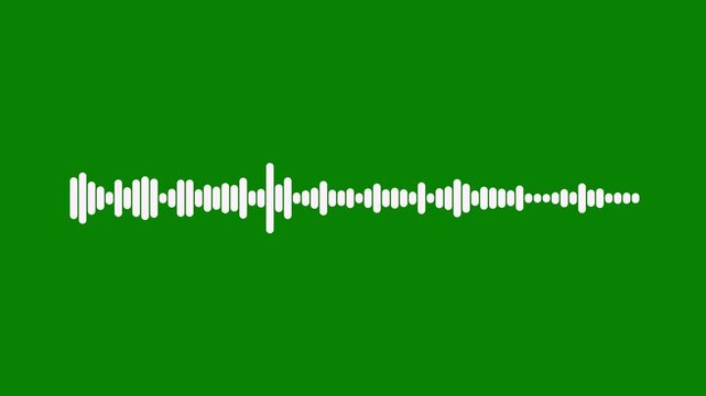 sharp 3d audio wave visualizer with green screen background, dynamic music frequency spectrum animation, professional podcast sound waveform, cinematic equalizer rhythm bars asset,