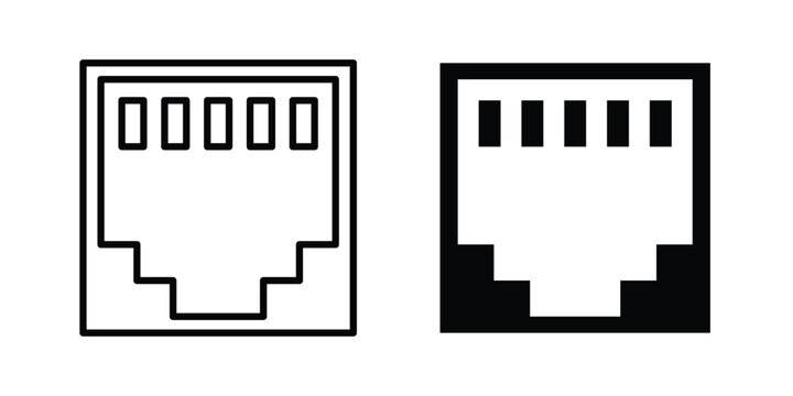 TCP icon in different style. vector flat and outlined icons