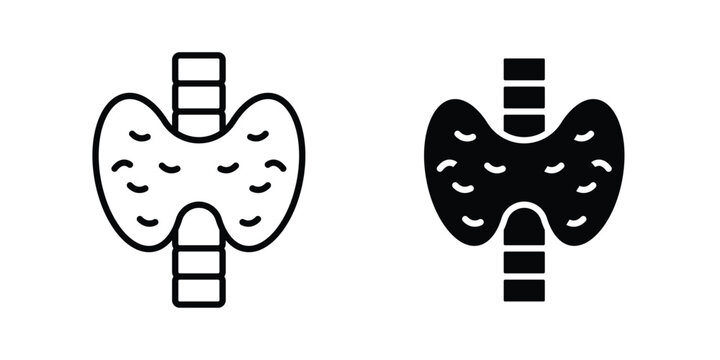 Thyroid gland icon in different style. vector flat and outlined icons