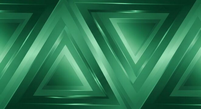 Abstract green geometric background with shiny overlapping triangles. Modern design for web page, presentation, banner, digital art, color of 2026.