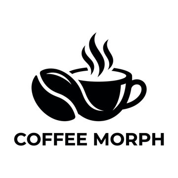 Coffee bean morphing into a coffee cup logo