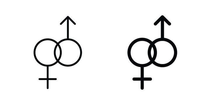 Unisex icon in different style. vector flat and outlined icons