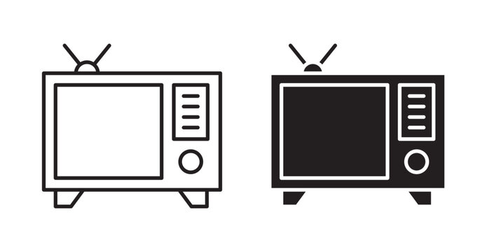 Television icon. Vector illustration isolated on white.