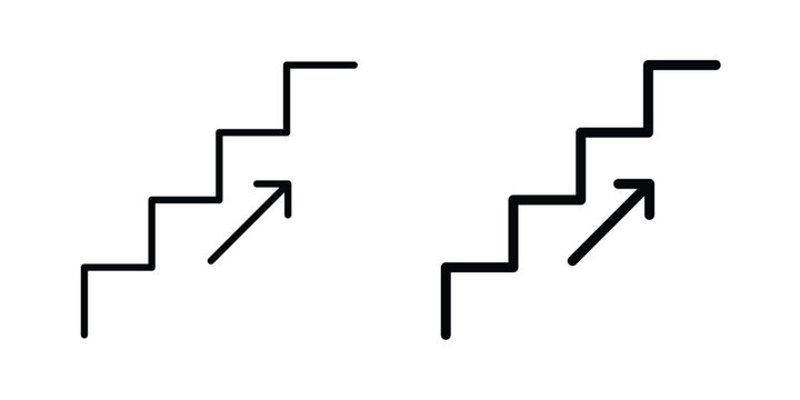 Upstairs icon in different style. vector flat and outlined icons