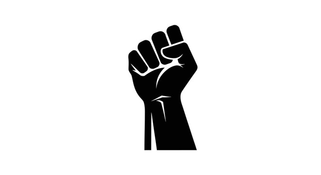 Black raised fist of protest.