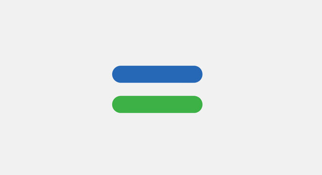 Blue and green equal sign symbol.