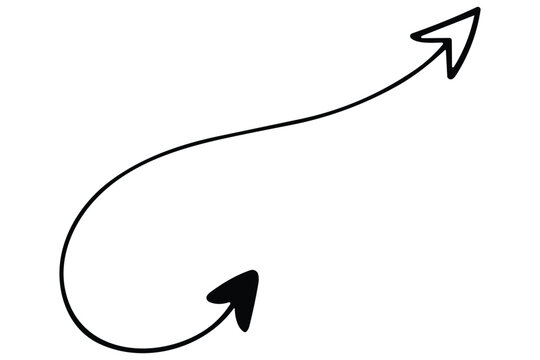 Double ended spiral arrow line with different head styles for creative flow and process mapping