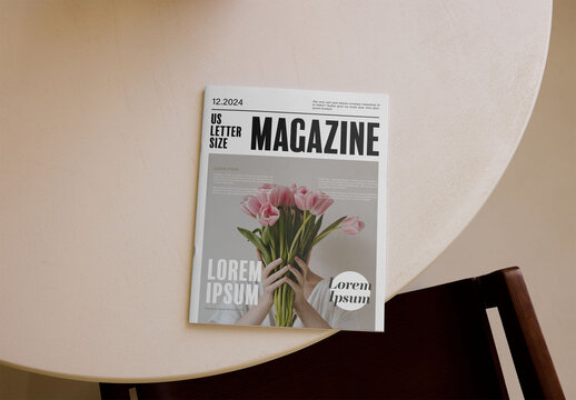 Mockup Of Customizable Us Letter Magazine