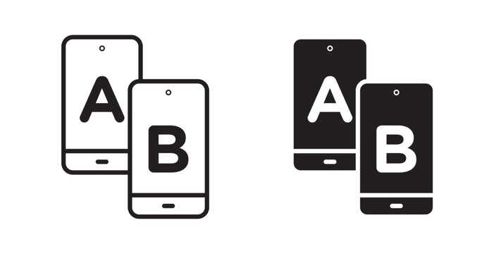 A B testing icon for website, apps and UI.