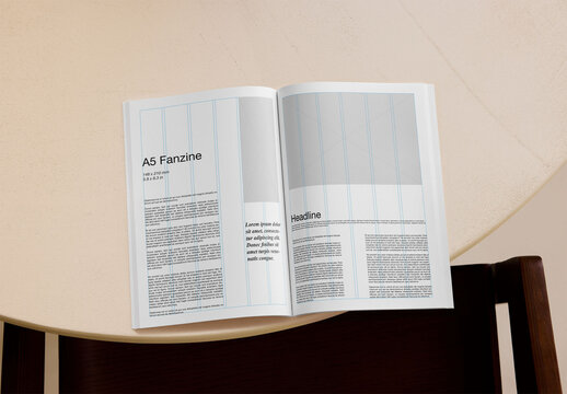 Mockup Of Customizable A5 Magazine Fanzine