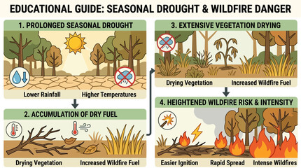 Fototapeta na wymiar Seasonal Drought Increases Wildfire Risk