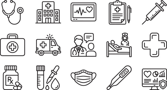 Cyber security line icon set data protection and cloud safety network firewall identity verification biometric outline symbols vector illustration
