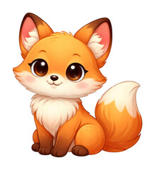 Obraz premium PNG Adorable cartoon fox illustration.