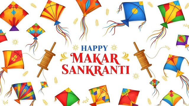 Makar Sankranti Celebration Kites and Charkha