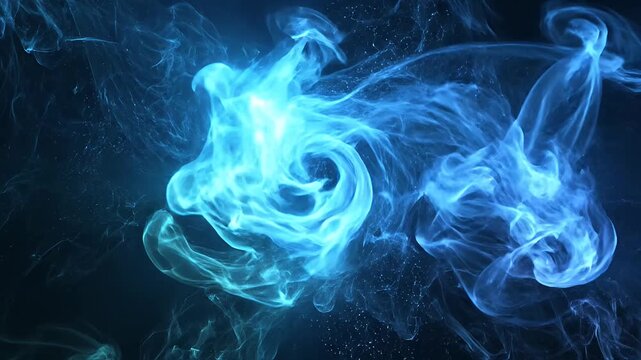 Two blue energy beams colliding on a black background.