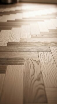Wooden parquet flooring, herringbone pattern, light brown wood, interior design element, flooring texture