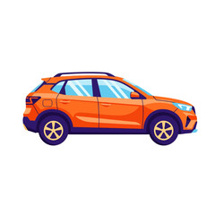 Obraz premium Orange SUV Car Vector Illustration