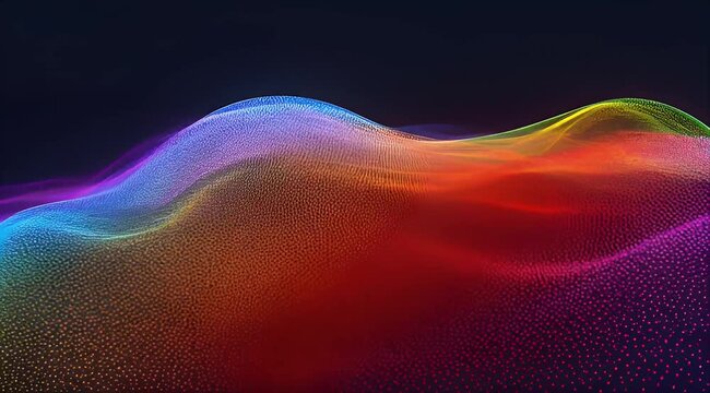 Pride Abstract colorful wave gradient neon particle background fluid motion digital art pattern with vibrant rainbow spectrum vivid fluid energy digital background and smooth motion glowing effect