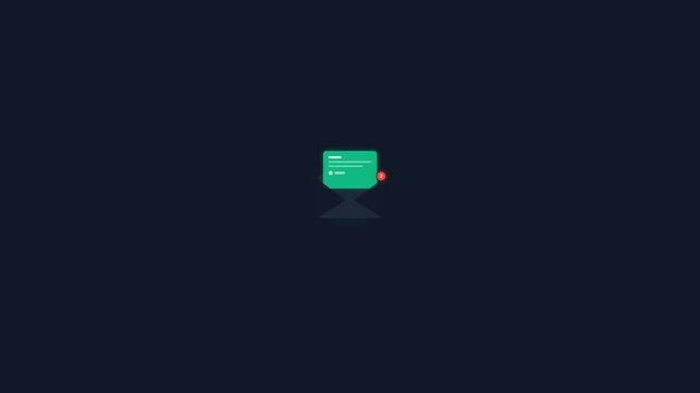 Green computer screen with red cursor on dark background