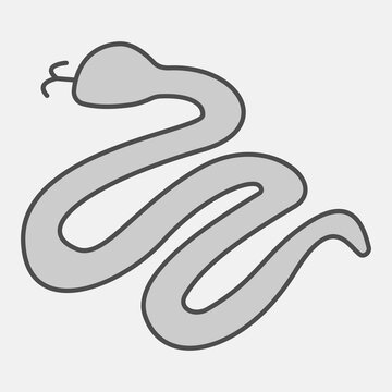 Viper snake, python isometric icon, tattoo artwork concept. Vector graphics. Animal sign with outline for or web design