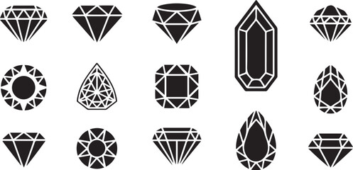 Fototapeta premium diamond icons set vector illustration .Silhouette vector illustration