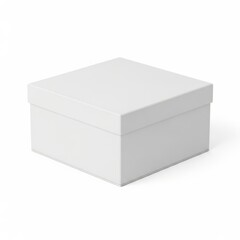 Fototapeta premium Simple gray gift box with lid standing upright