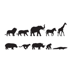 Obraz premium Set of wild animal silhouettes