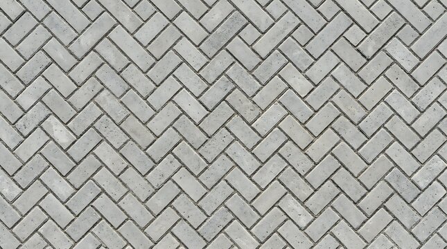 Herringbone pattern gray concrete paver texture