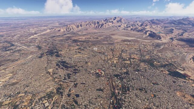 Aerial drone view of Quetta city. Balochistan. Pakistan