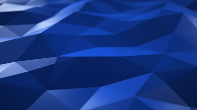 Dynamic blue faceted background with geometric polygon shapes and light