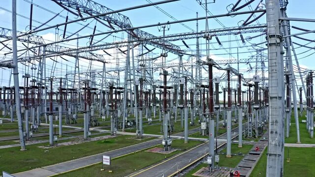 High Voltage Electrical Substation and Power Grid Infrastructure