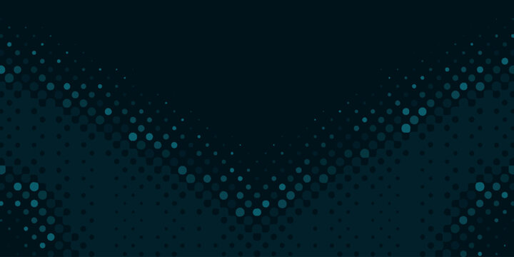 Abstract dark green background with glowing halftone dots. Decorative design with sparkling geometric shapes pattern. Vector illustration vol. 2