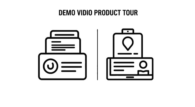 Demo product tour concept with icons presentation marketing business technology software application