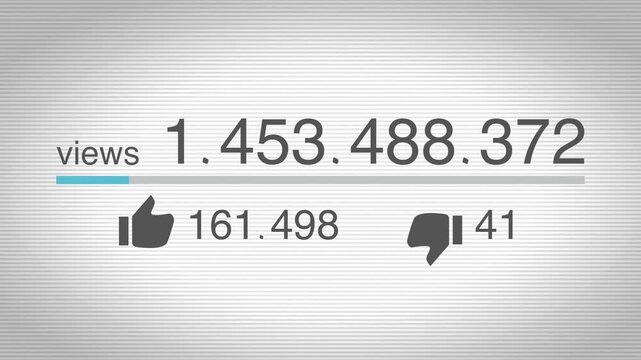 4K Viral Social Media Views Counter Animation with Growing Engagement Metrics