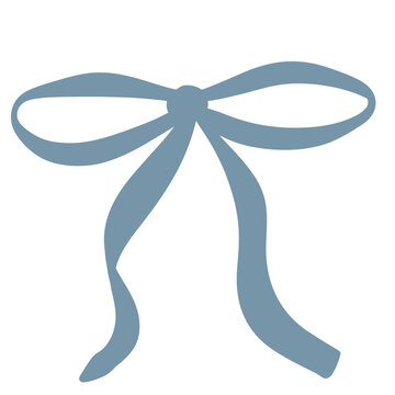 배경 없는 귀여운 리본 매듭 일러스트 소스 (Cute blue ribbon tie illustration PNG)