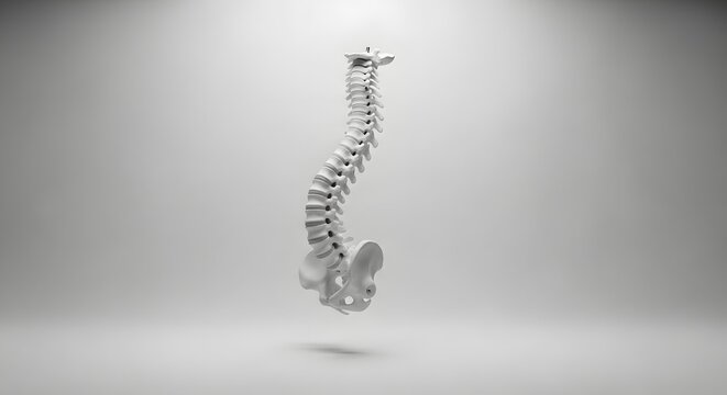 Human spine model, anatomical vertebral column, medical bone structure
