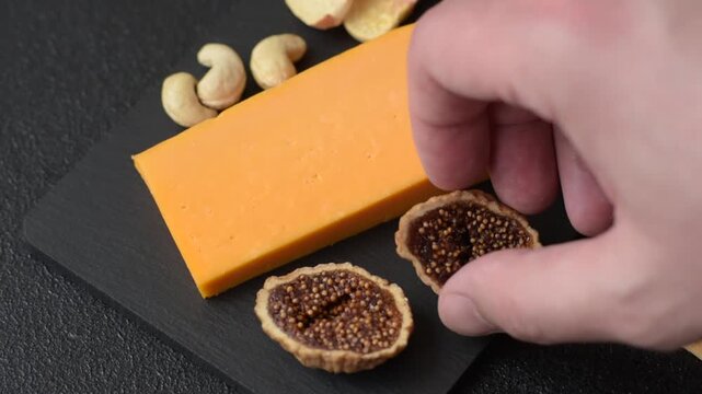 Hard yellow cheddar cheese for sandwiches or pasta. Cheddar cheese as a food background for your design