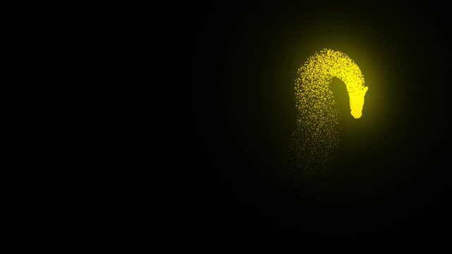 Abstract glowing golden particle swirl motion design element gold light effect background dynamic