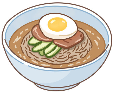 Japanese Ramen with Egg and Chashu Illustration
